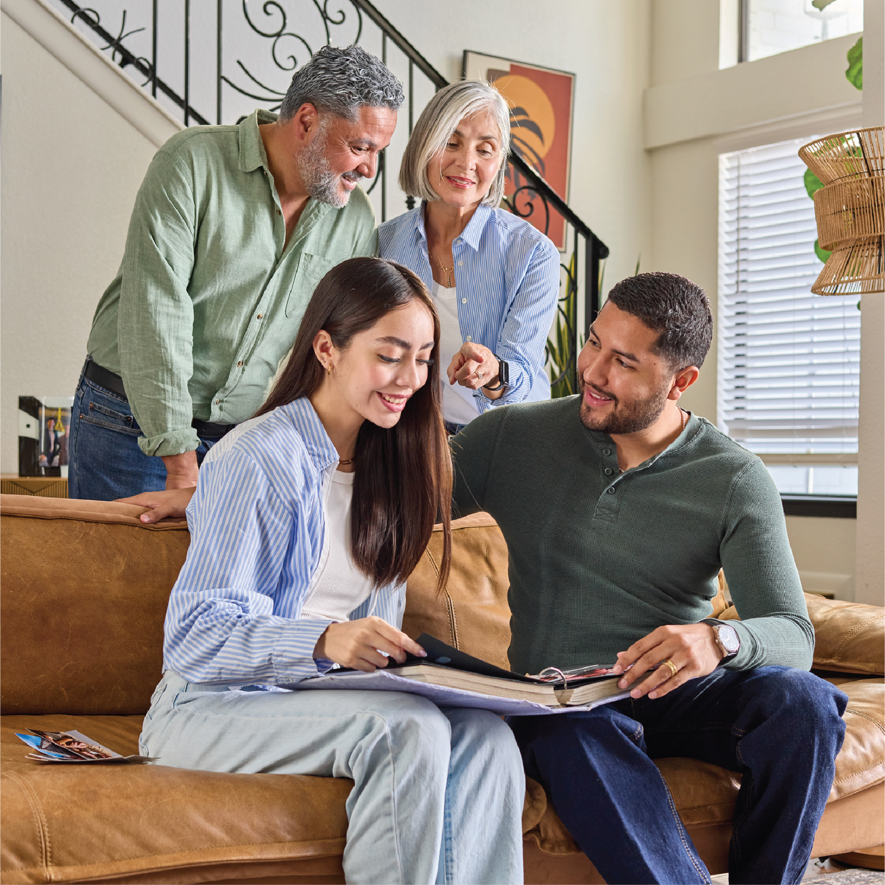 Couple being overlooked by future selves