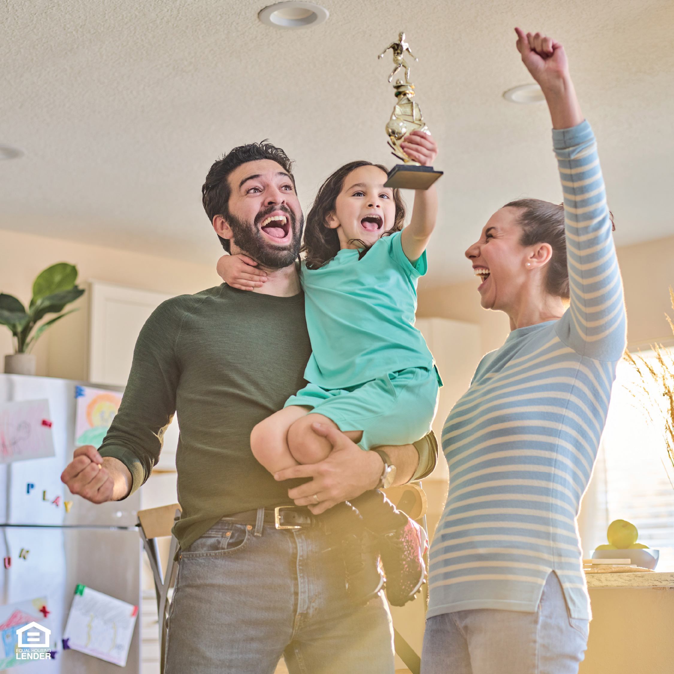 Family creating memories in a new home